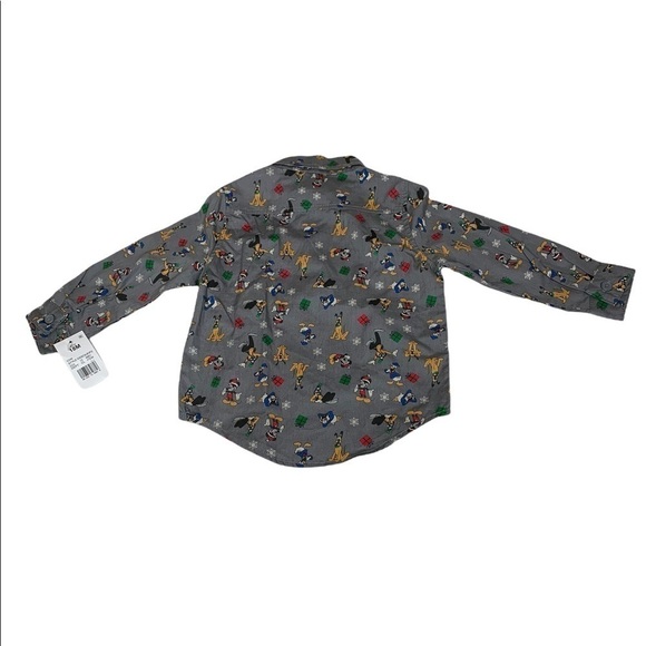 Disney holiday button up long sleeve shirt with red bow tie 18m - Picture 3 of 6
